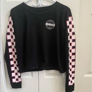 Hollister Black & Pink Checkered Long Sleeve Shirt